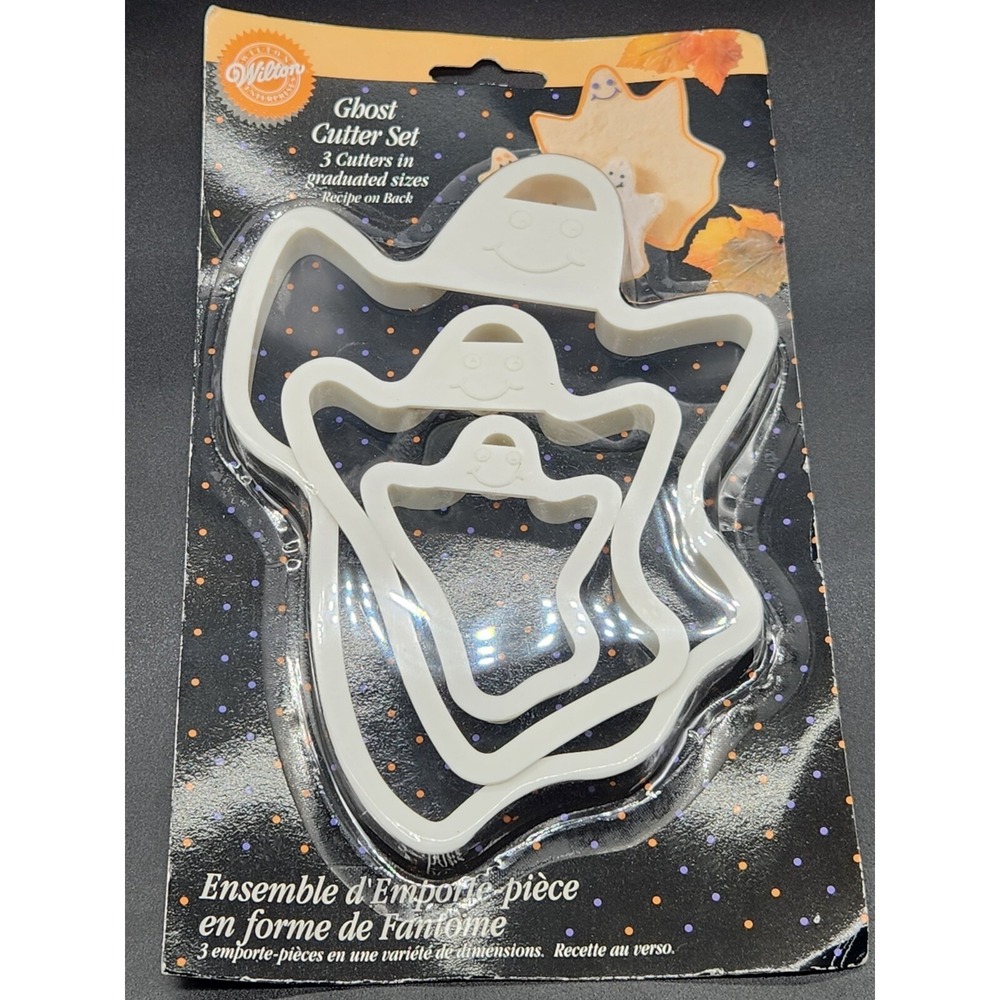 Vintage Pack Of 3 Wilton Ghost Cookie Cutters New Halloween 1995